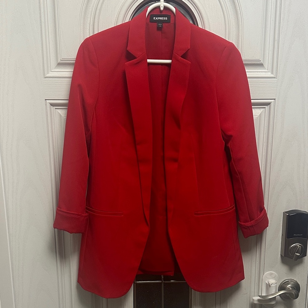 Express Women's Vibrant Red Suit Jacket
